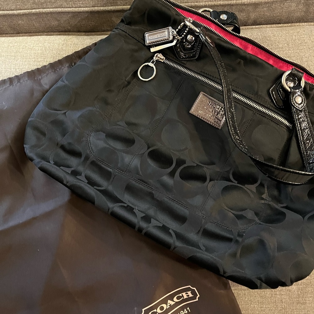 Coach handbag with dust cover